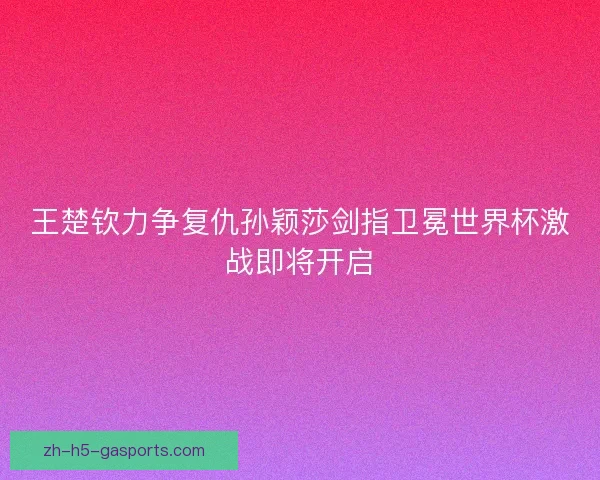 王楚钦力争复仇孙颖莎剑指卫冕世界杯激战即将开启