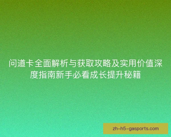 问道卡全面解析与获取攻略及实用价值深度指南新手必看成长提升秘籍 问道卡全面解析与获取攻略及实用价值深度指南新手必看成长提升秘籍